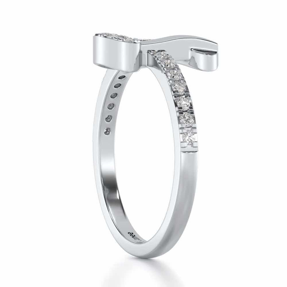 Ravishing D Silver Ring - White Gold - Image 3