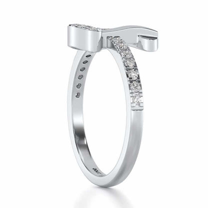 Ravishing D Silver Ring - White Gold - Image 3