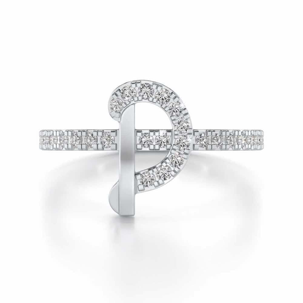 Ravishing D Silver Ring - White Gold - Image 4
