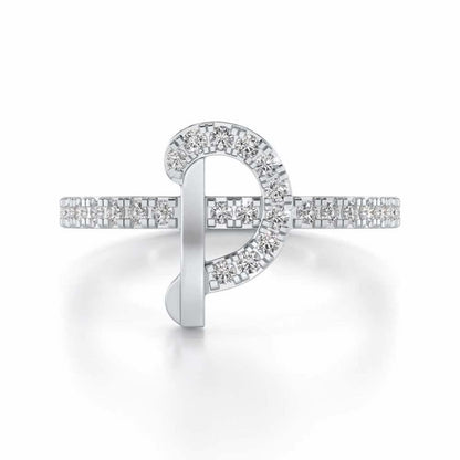 Ravishing D Silver Ring - White Gold - Image 4