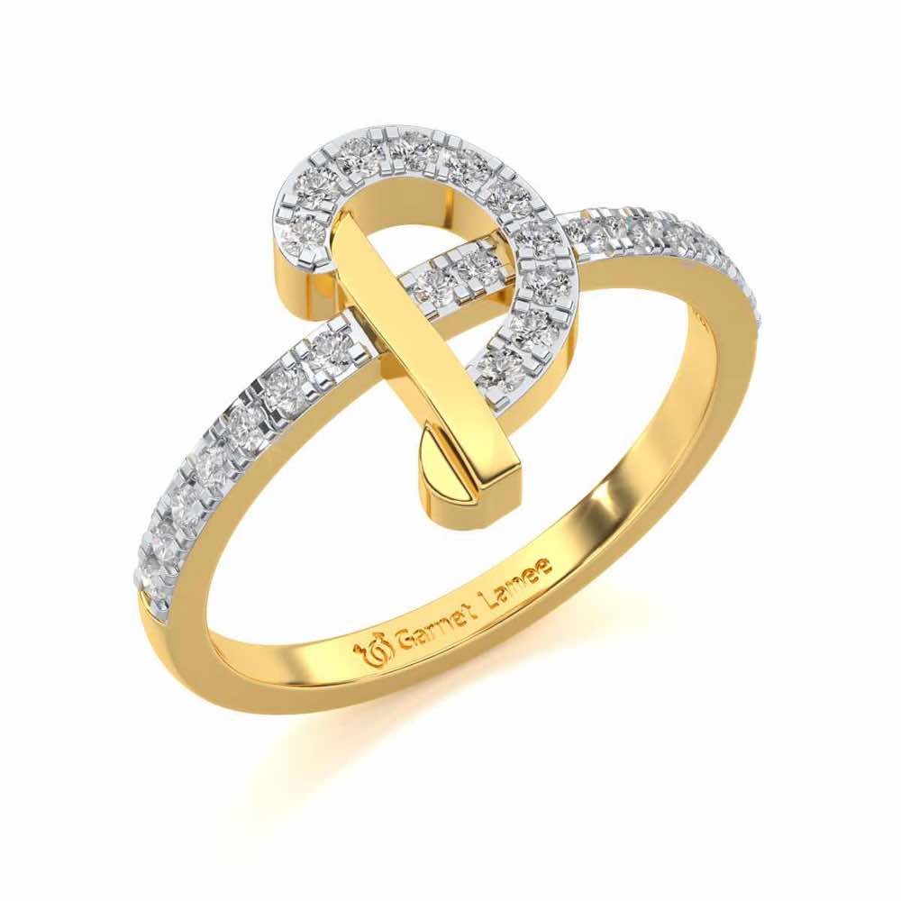 Ravishing D Silver Ring - Yellow Gold - Image 1