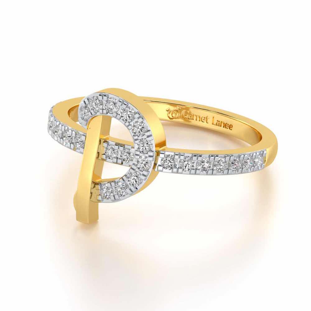 Ravishing D Silver Ring - Yellow Gold - Image 2