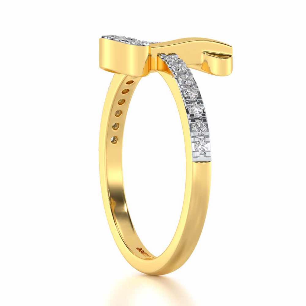 Ravishing D Silver Ring - Yellow Gold - Image 3