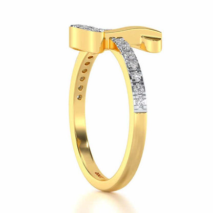 Ravishing D Silver Ring - Yellow Gold - Image 3