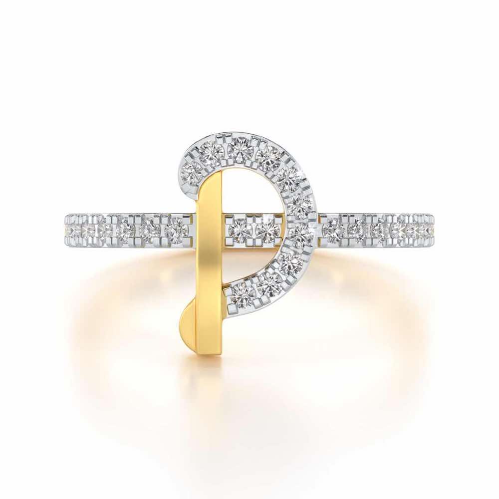 Ravishing D Silver Ring - Yellow Gold - Image 4