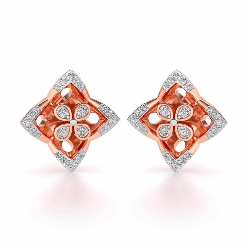 Ravissante Silver Studs - Rose Gold - Image 1
