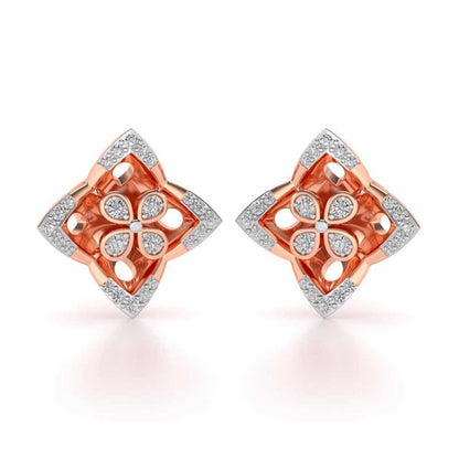 Ravissante Silver Studs - Rose Gold - Image 1
