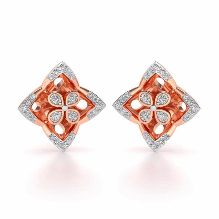 Ravissante Silver Studs - Rose Gold - Image 1