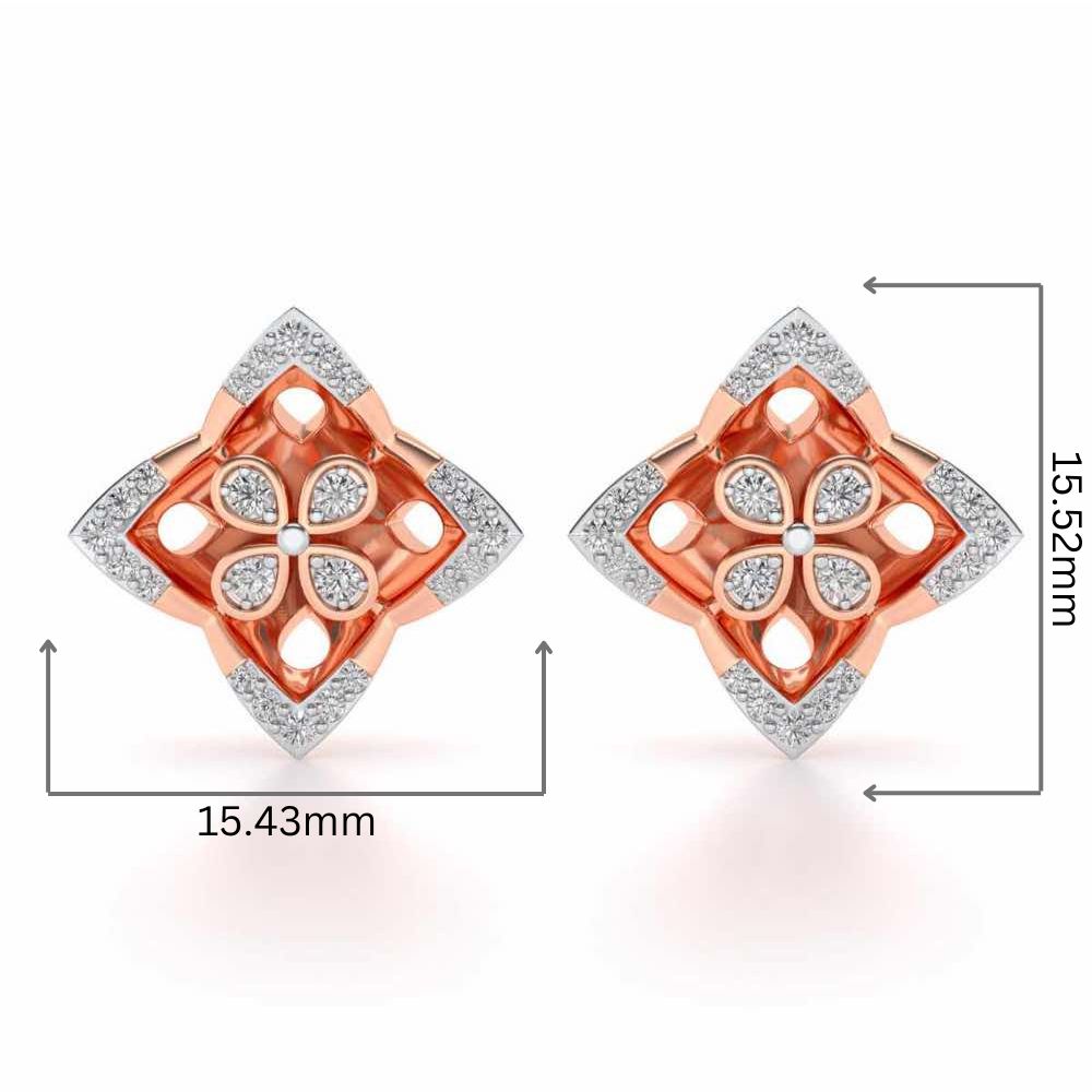 Ravissante Silver Studs - Rose Gold - Image 2