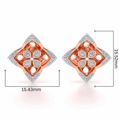 Ravissante Silver Studs - Rose Gold - Image 2