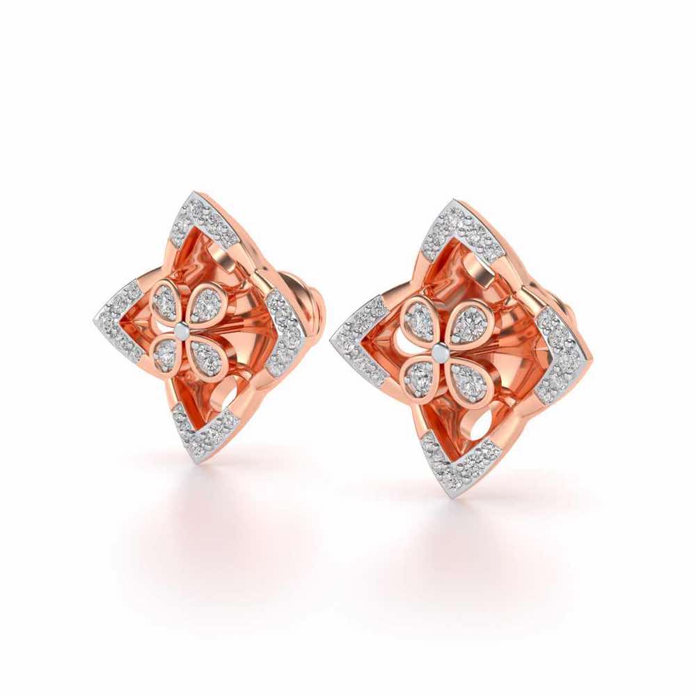 Ravissante Silver Studs - Rose Gold - Image 3
