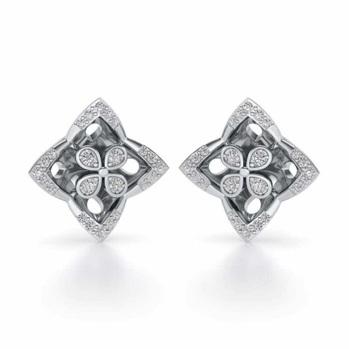Ravissante Silver Studs - White Gold - Image 1
