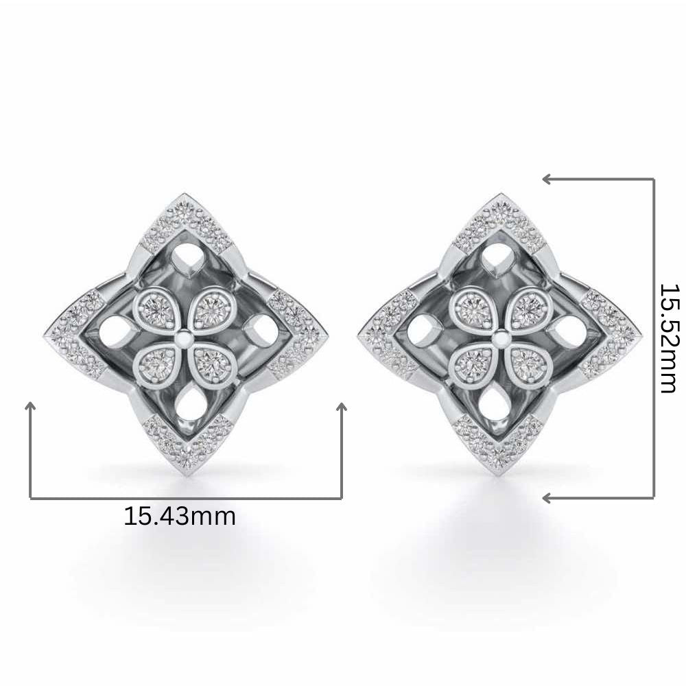 Ravissante Silver Studs - White Gold - Image 2