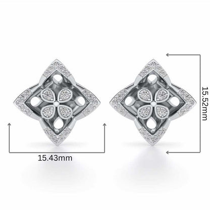 Ravissante Silver Studs - White Gold - Image 2