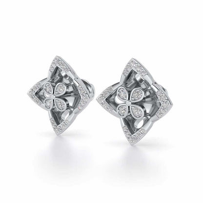 Ravissante Silver Studs - White Gold - Image 3