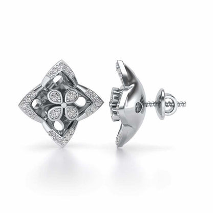 Ravissante Silver Studs - White Gold - Image 4