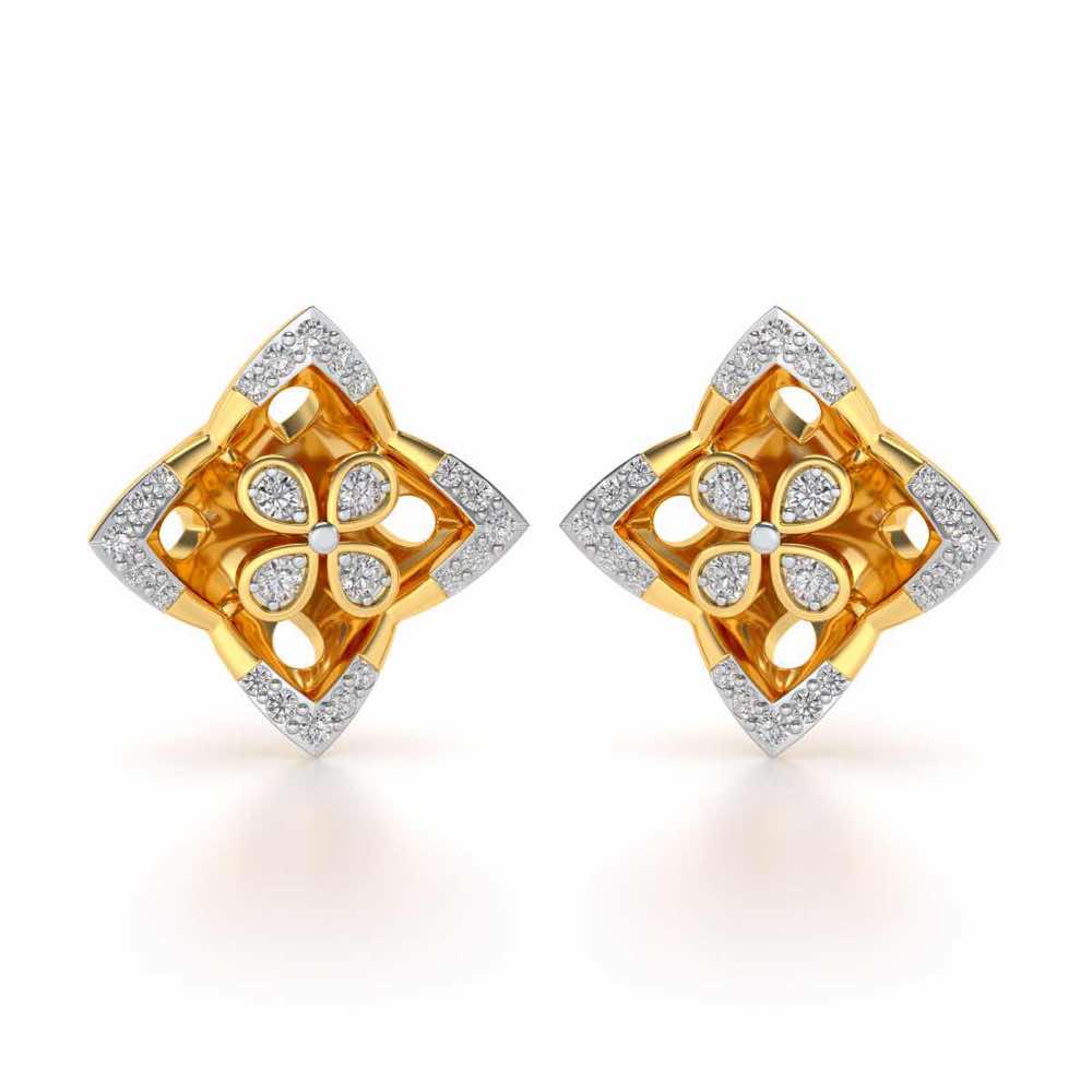 Ravissante Silver Studs - Yellow Gold - Image 1