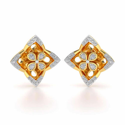 Ravissante Silver Studs - Yellow Gold - Image 1