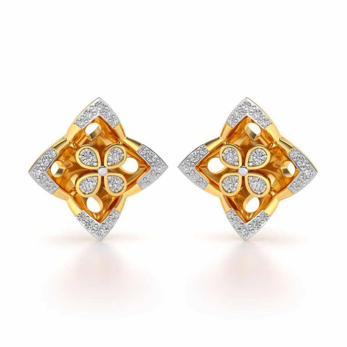 Ravissante Silver Studs - Yellow Gold - Image 1