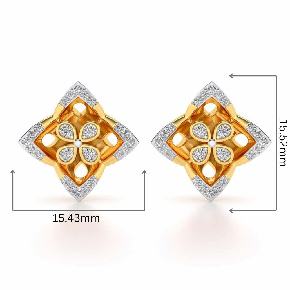 Ravissante Silver Studs - Yellow Gold - Image 2