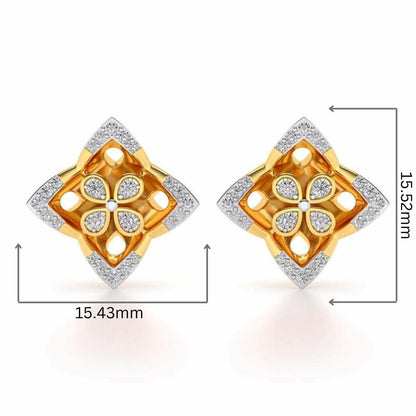 Ravissante Silver Studs - Yellow Gold - Image 2