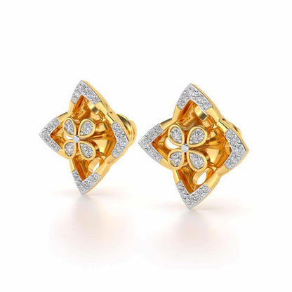 Ravissante Silver Studs - Yellow Gold - Image 3