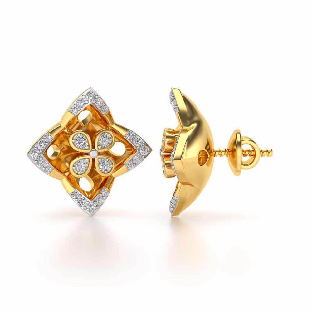 Ravissante Silver Studs - Yellow Gold - Image 4