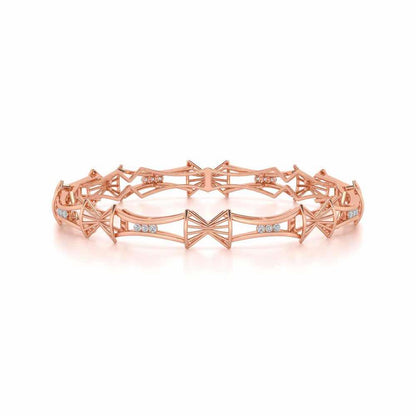 Ray Lock Silver Bangles - Rose Gold - Image 4