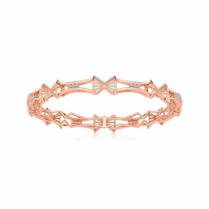 Ray Lock Silver Bangles - Rose Gold - Image 5