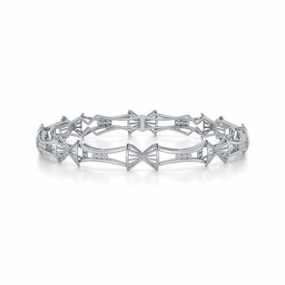 Ray Lock Silver Bangles - White Gold - Image 4