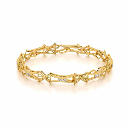 Ray Lock Silver Bangles - Yellow Gold - Image 2