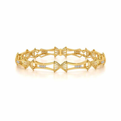 Ray Lock Silver Bangles - Yellow Gold - Image 4