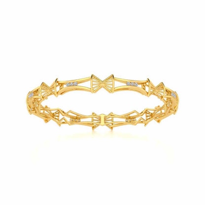 Ray Lock Silver Bangles - Yellow Gold - Image 5
