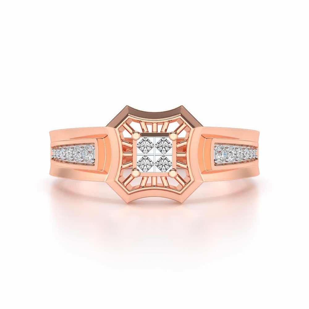 Rays Ring For Men For Men - Rose Gold - Image 4