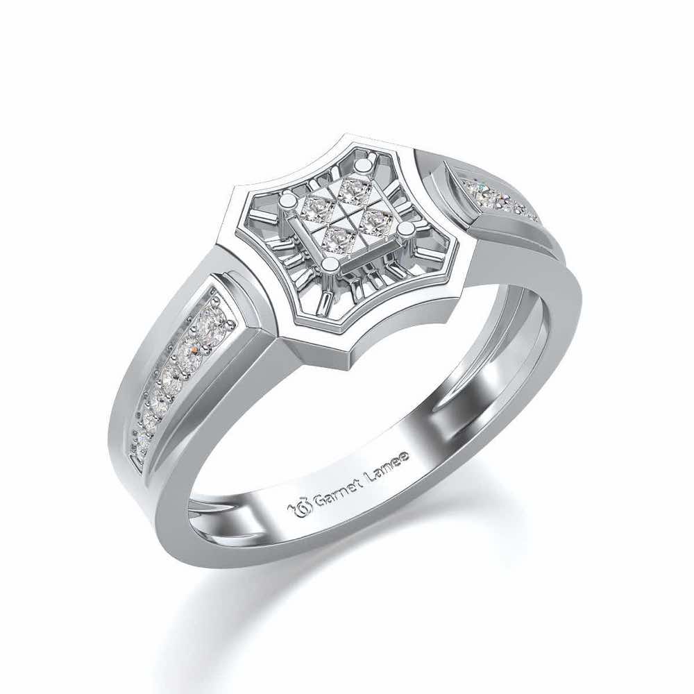 Rays Ring For Men For Men - White Gold - Image 1