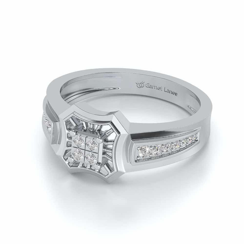 Rays Ring For Men For Men - White Gold - Image 2