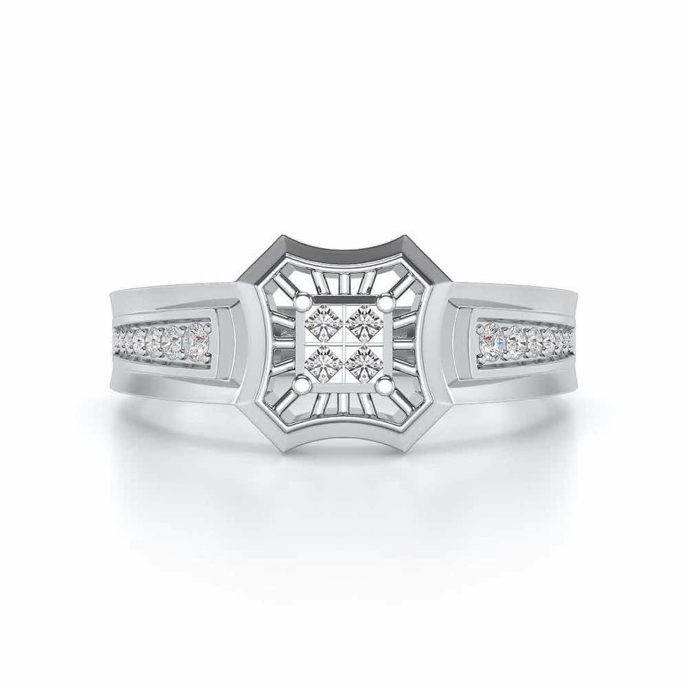 Rays Ring For Men For Men - White Gold - Image 4