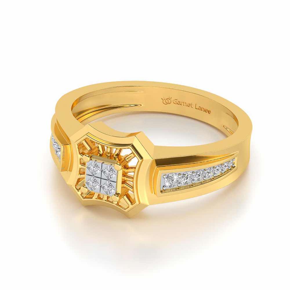 Rays Ring For Men For Men - Yellow Gold - Image 2