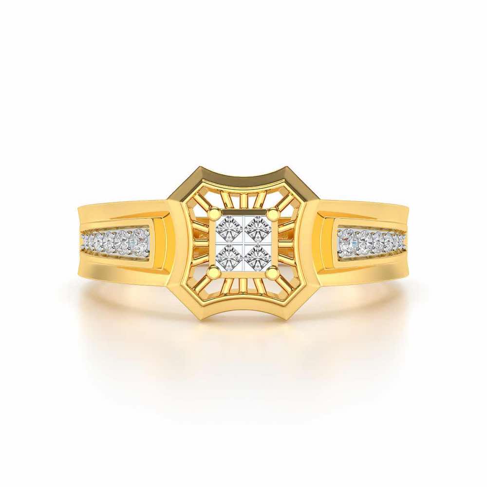 Rays Ring For Men For Men - Yellow Gold - Image 4