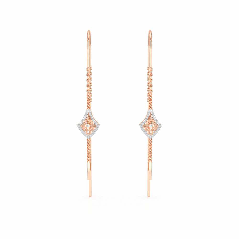 Razia Silver Dangler Earrings - Rose Gold - Image 1
