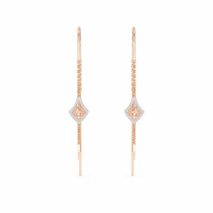 Razia Silver Dangler Earrings - Rose Gold - Image 1