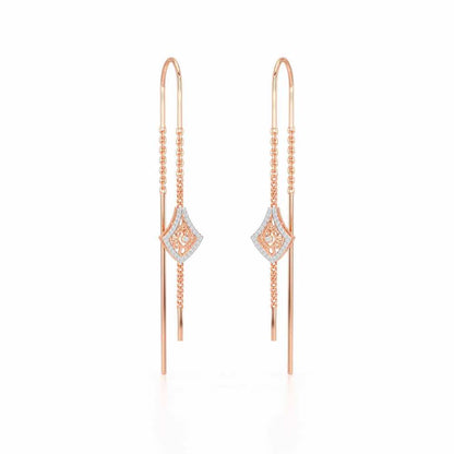 Razia Silver Dangler Earrings - Rose Gold - Image 2