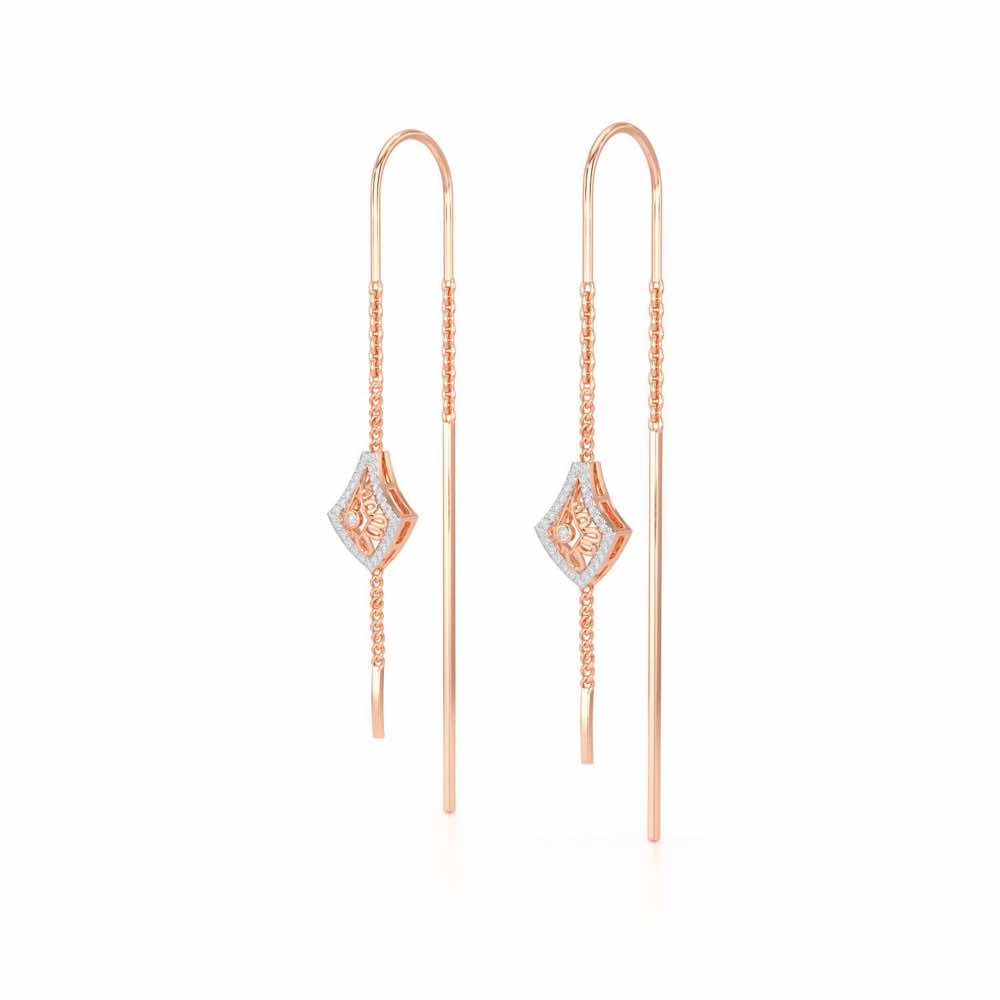 Razia Silver Dangler Earrings - Rose Gold - Image 3