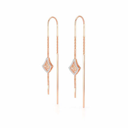 Razia Silver Dangler Earrings - Rose Gold - Image 3