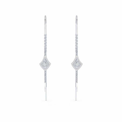 Razia Silver Dangler Earrings - White Gold - Image 1