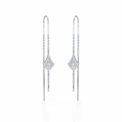 Razia Silver Dangler Earrings - White Gold - Image 2