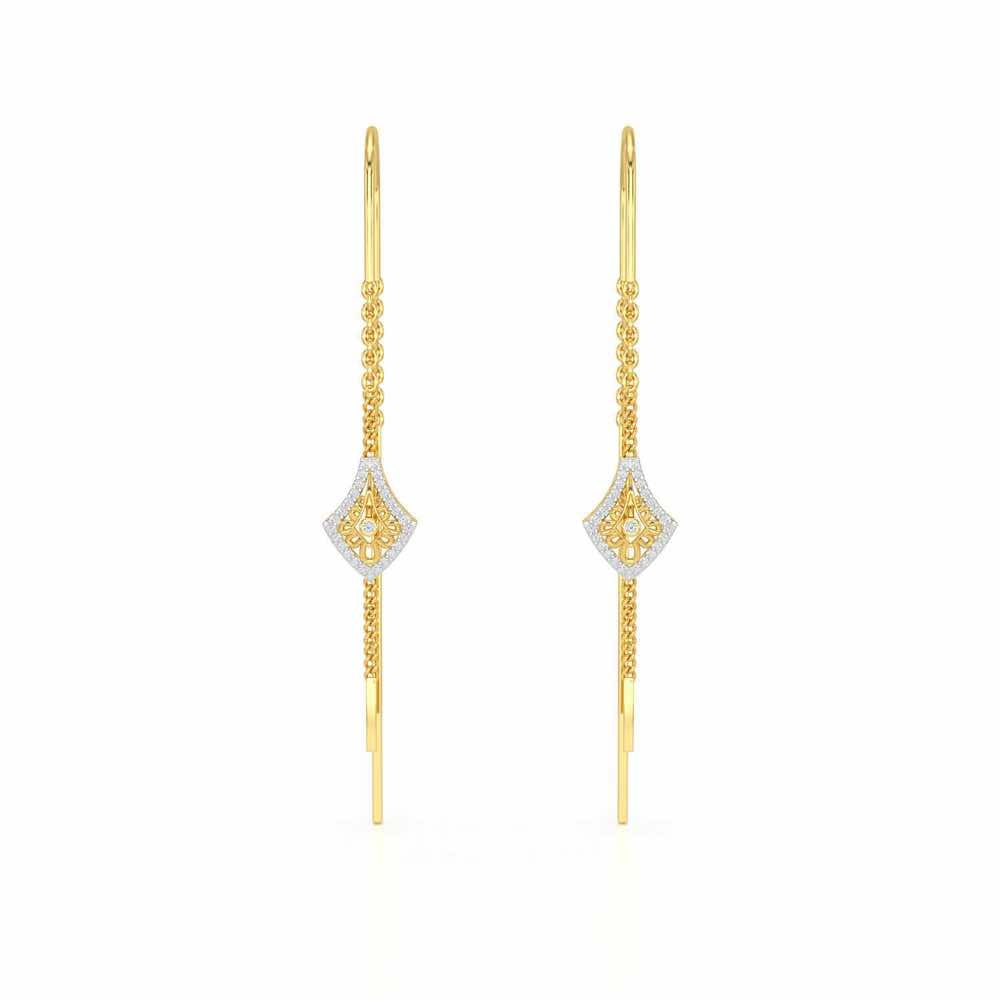 Razia Silver Dangler Earrings - Yellow Gold - Image 1
