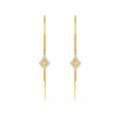 Razia Silver Dangler Earrings - Yellow Gold - Image 1