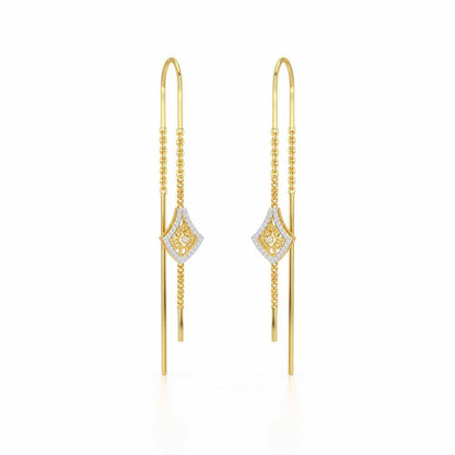 Razia Silver Dangler Earrings - Yellow Gold - Image 2