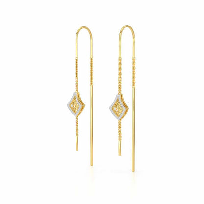 Razia Silver Dangler Earrings - Yellow Gold - Image 3